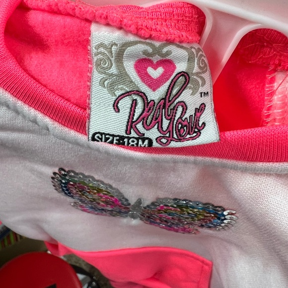 Real Love Girls Size 18 Pink/Grey Butterfly Quilted Joggers Outfit Set - 2 Piece - Picture 4 of 6